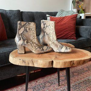 Free People Cecile Snake Skin Zip Up Ankle Boots - EU 41/US 10